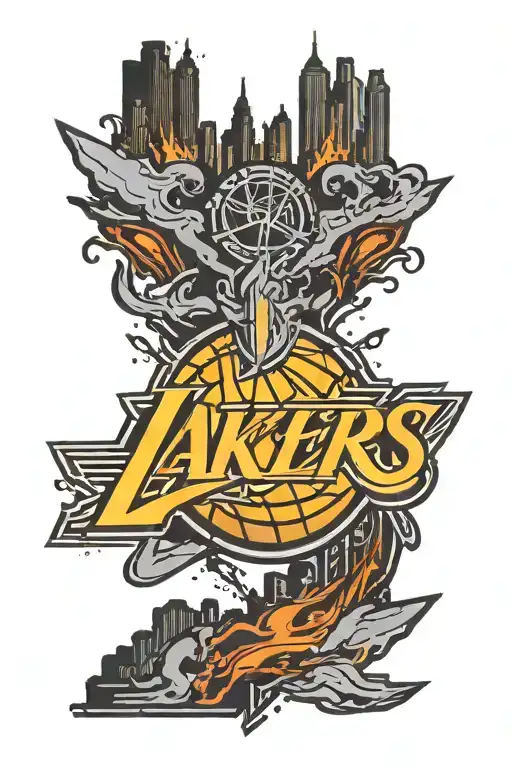 lakers logo merged tattoo design idea