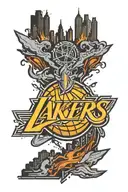 lakers logo merged tattoo design idea
