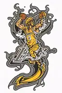 lakers logo merged tattoo design idea