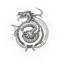 Dragon Ouroboros eat himself tattoo design idea