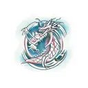 Dragon Ouroboros eat himself tattoo design idea