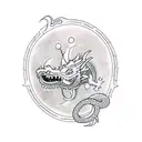 Dragon Ouroboros eat himself tattoo design idea