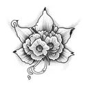 cosmo, marigold, carnation, snowdrop flower tattoo design idea
