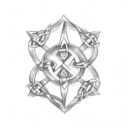 two Celtic arrows tattoo design idea