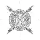 two Celtic arrows tattoo design idea
