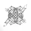 two Celtic arrows tattoo design idea