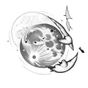 Birds with Moon and Clouds tattoo design idea