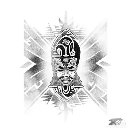 maori band met sea en bergen tattoo design idea