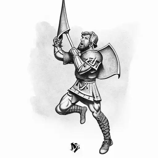 Notre dame fighting Irishman knocking out the usc trojan tattoo design idea