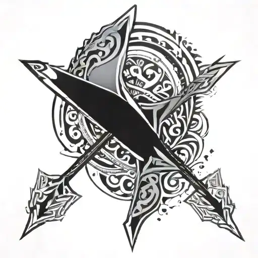 Arrow with tribal tattoo tattoo design idea