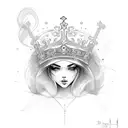 crown girl tattoo design idea