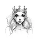 crown girl tattoo design idea