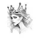 crown girl tattoo design idea