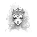 crown girl tattoo design idea