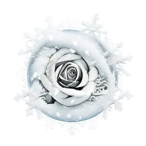 snow rose tattoo design idea