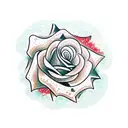 red rose green snow tattoo design idea