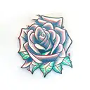 red rose green snow tattoo design idea