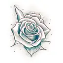 red rose green snow tattoo design idea