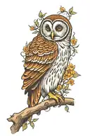 barred owl tattoo design idea