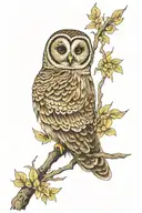 barred owl tattoo design idea