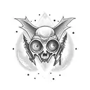 full body grim reaper with moon and clouds and bats  tattoo design idea