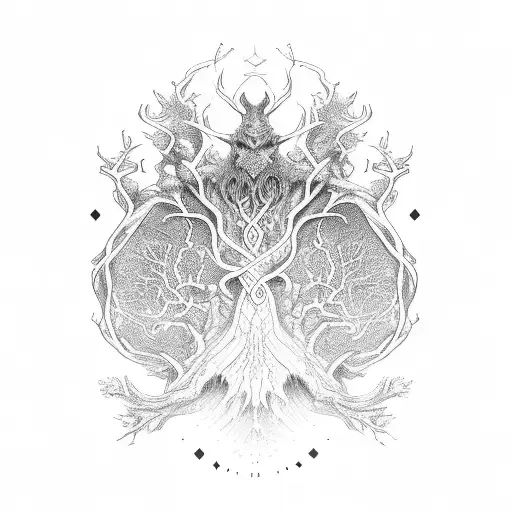 norse yggdrasil tattoo design idea