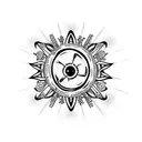 nuclear bomb with flowers tattoo design idea