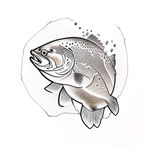 rainbow trout tattoo design idea