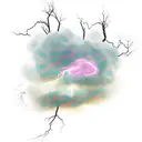storm cloud with lightning tattoo design idea