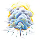 storm cloud with lightning tattoo design idea