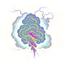 storm cloud with lightning tattoo design idea