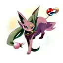 shiny Espeon with a pokeball tattoo design idea