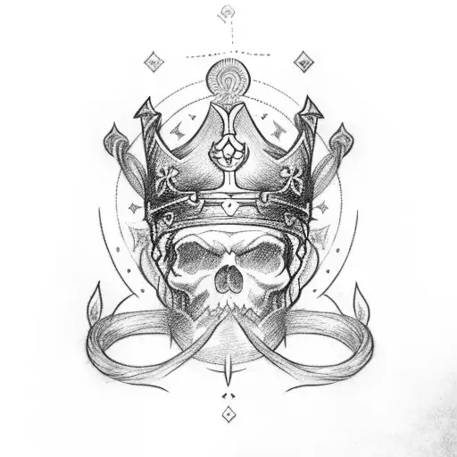 rose,crown of leaves,with a halo and Viking symbol for salvation tattoo design idea