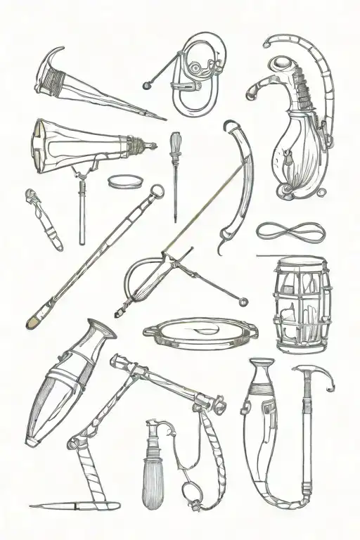 capoeira instruments tattoo design idea