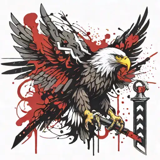 Eagle poland eagle sword tattoo design idea