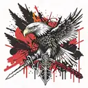 Eagle poland eagle sword tattoo design idea