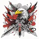 Eagle poland eagle sword tattoo design idea