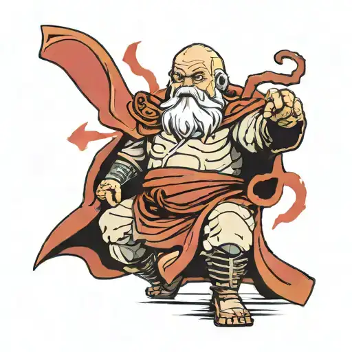 uncle iroh fighting darth vader tattoo design idea