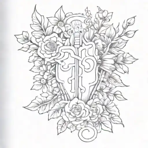 organ donor tattoo with flowers   tattoo design idea