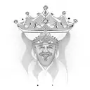 mudic notes, diamonds, king crown, "How I'd love to dance with my Father again" tattoo design idea