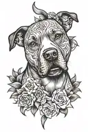 pitbull black grey style tattoo design idea