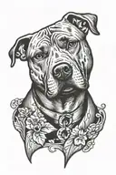 pitbull black grey style tattoo design idea