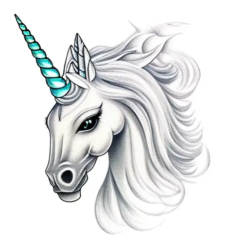 Unicorn tattoo design idea