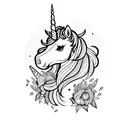 Unicorn tattoo design idea