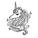 Unicorn tattoo design idea