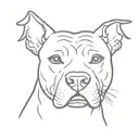 pit bull with clipped ears outline tattoo design idea