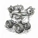 WALL-E playing basketball player tattoo design idea