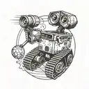 WALL-E playing basketball player tattoo design idea
