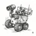 WALL-E playing basketball player tattoo design idea