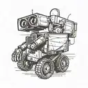 WALL-E playing basketball player tattoo design idea